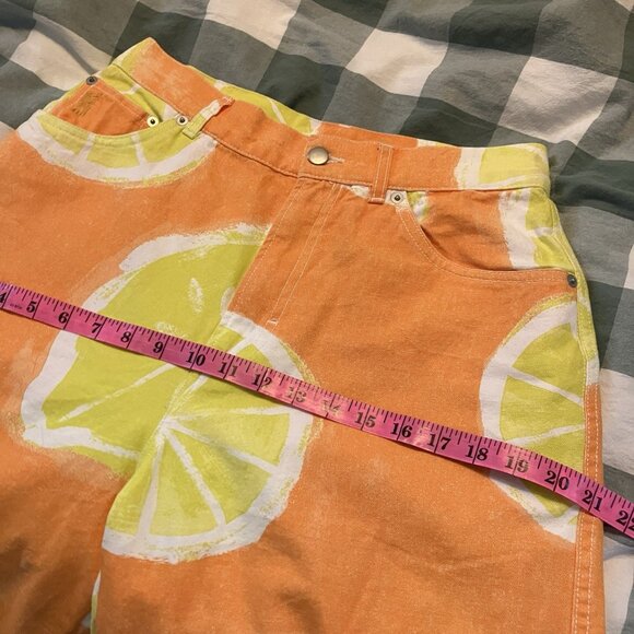 Zara Lemon Shorts Mens 30 Orange Limited Edition Bermuda Walking Novelty Print - Picture 9 of 10